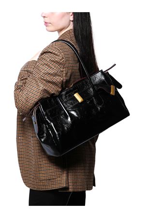 Borsa A Spalla In Pelle Di Agnello Lucido Nero ROBERTO FESTA | EMERALDANERO